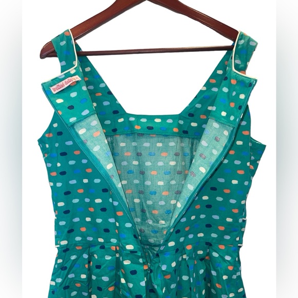 🔥4 for $75🔥 Trollied Dolly Dress Women's Medium Spotted Flare Cotton - Picture 3 of 5